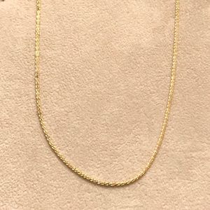 Solid 14K Yellow Gold Italian Sparkle Chain